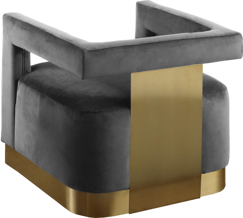 Armani Grey Velvet Accent Chair - Just Furniture (PA) - Multi Location