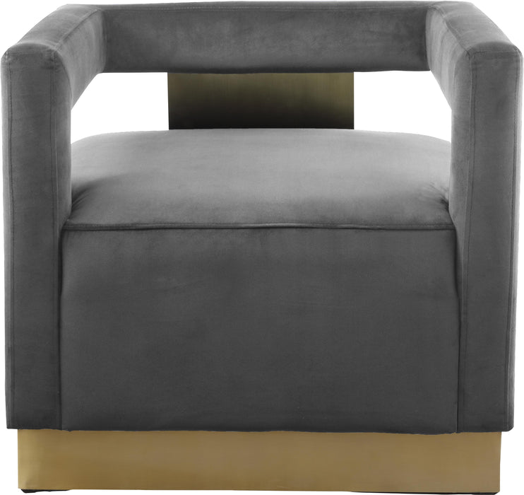 Armani Grey Velvet Accent Chair - Just Furniture (PA) - Multi Location