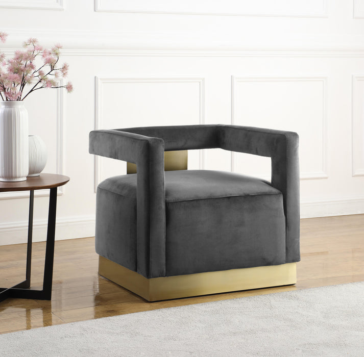 Armani Grey Velvet Accent Chair - Just Furniture (PA) - Multi Location