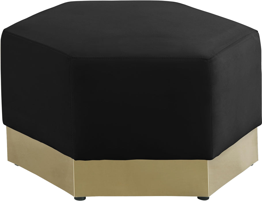 Marquis Black Velvet Ottoman - Just Furniture (PA) - Multi Location