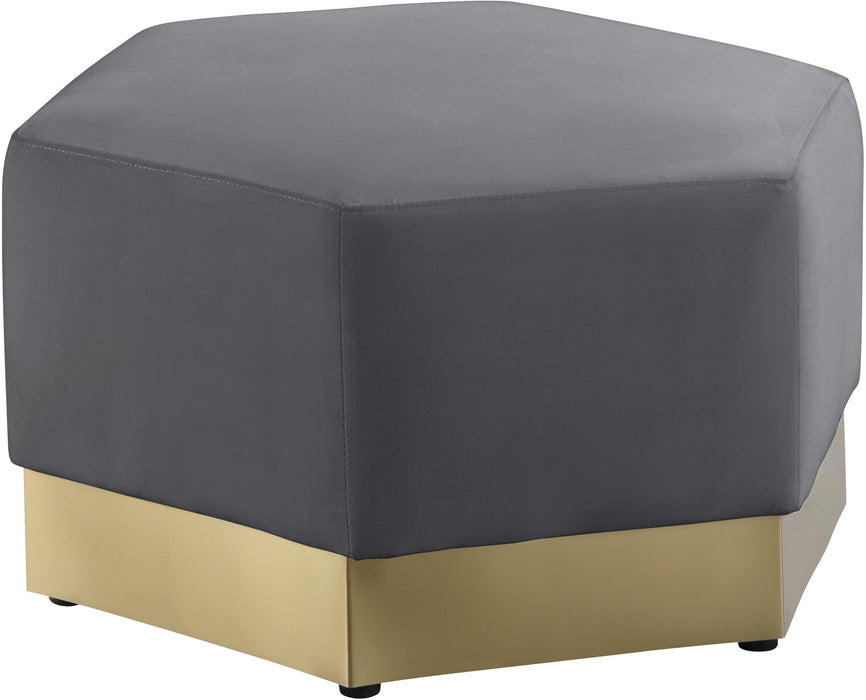 Marquis Grey Velvet Ottoman - Just Furniture (PA) - Multi Location