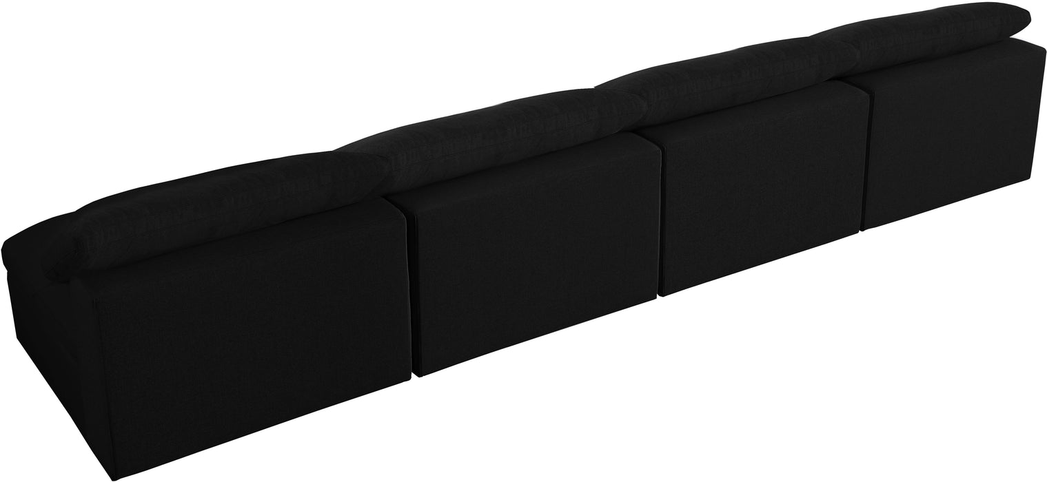 Serene Black Linen Fabric Deluxe Cloud Modular Armless Sofa - Just Furniture (PA) - Multi Location
