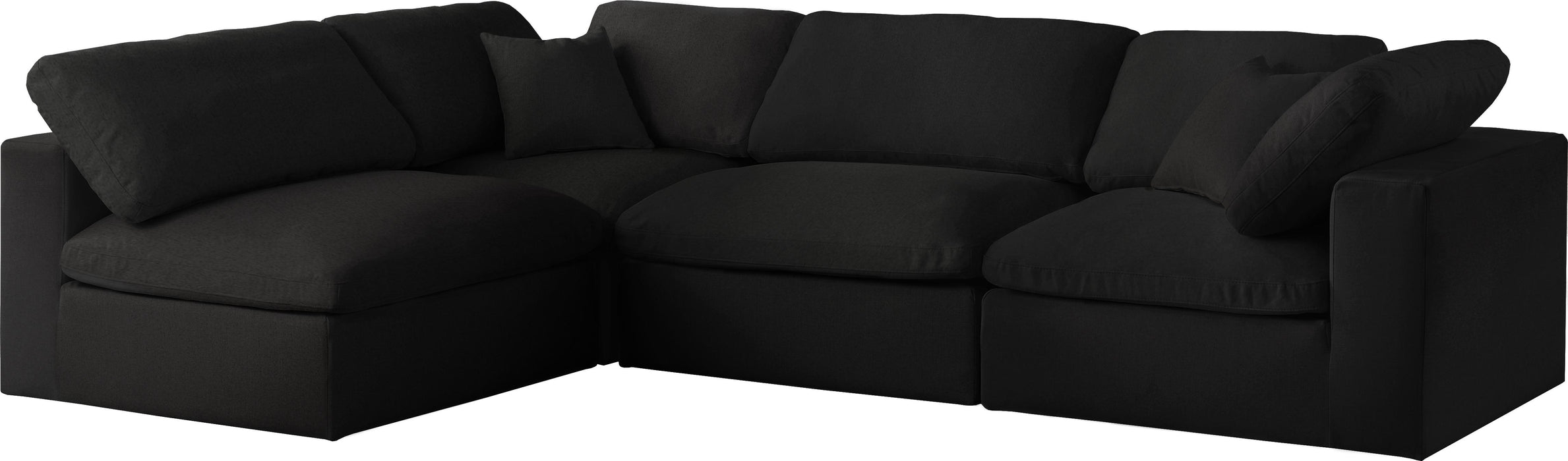 Serene Black Linen Fabric Deluxe Cloud Modular Sectional - Just Furniture (PA) - Multi Location