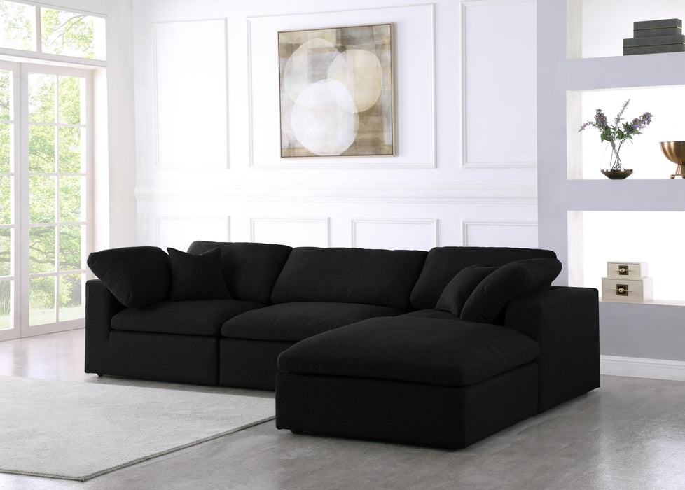 Serene Black Linen Fabric Deluxe Cloud Modular Sectional - Just Furniture (PA) - Multi Location