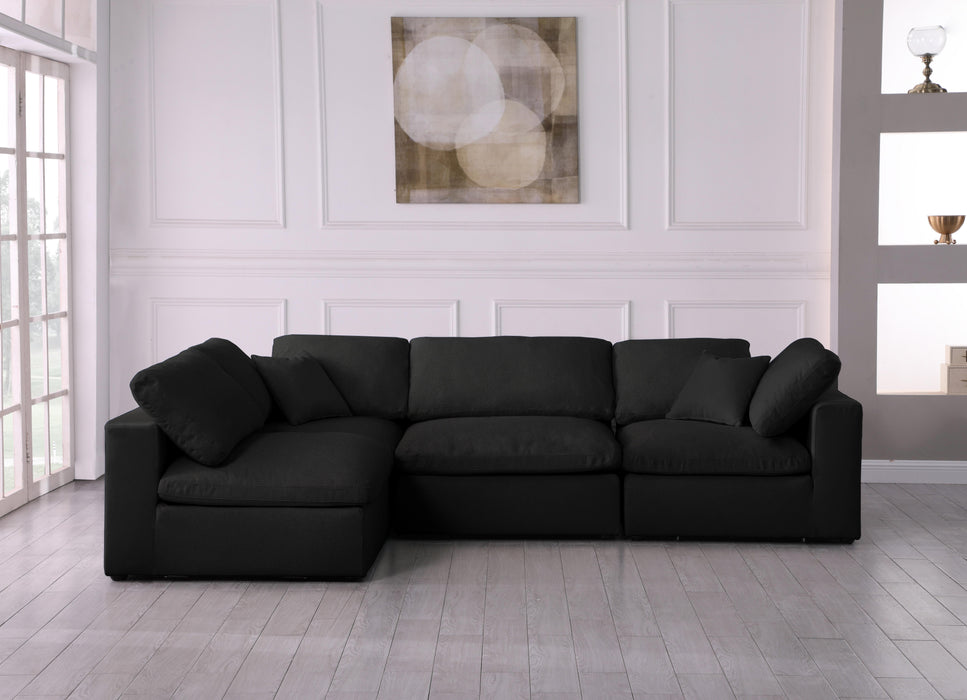 Serene Black Linen Fabric Deluxe Cloud Modular Sectional - Just Furniture (PA) - Multi Location