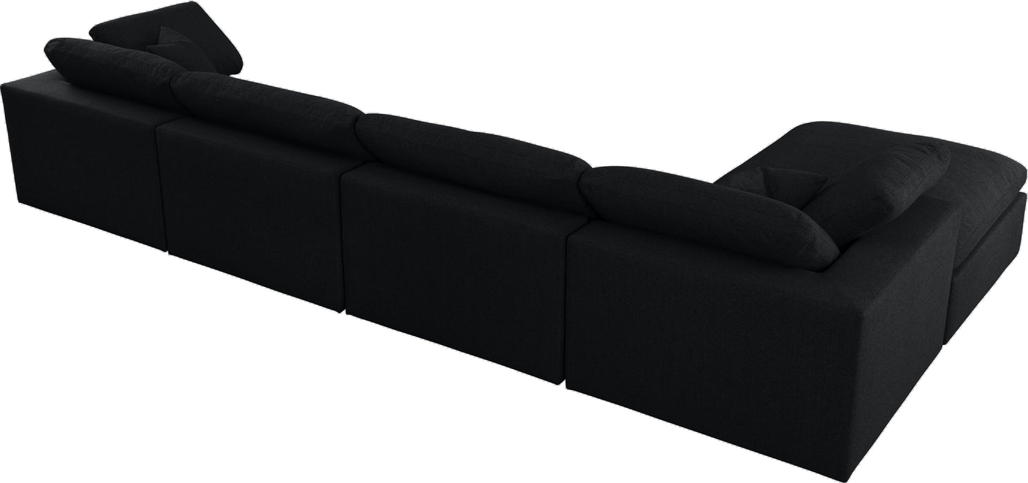 Serene Black Linen Fabric Deluxe Cloud Modular Sectional - Just Furniture (PA) - Multi Location