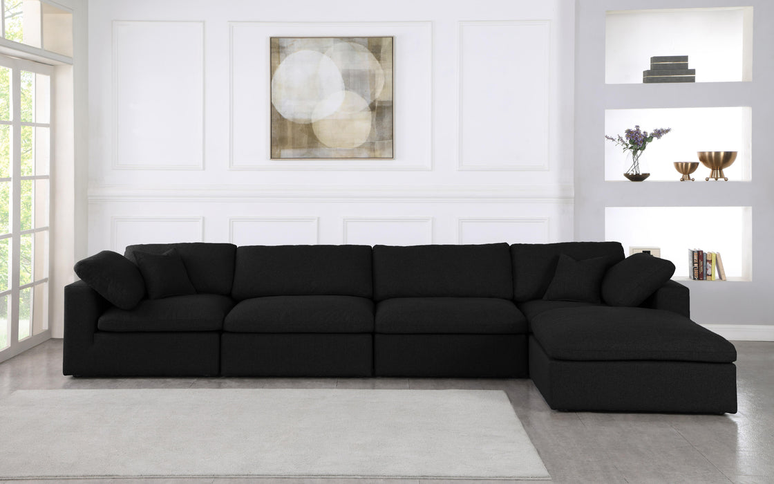 Serene Black Linen Fabric Deluxe Cloud Modular Sectional - Just Furniture (PA) - Multi Location