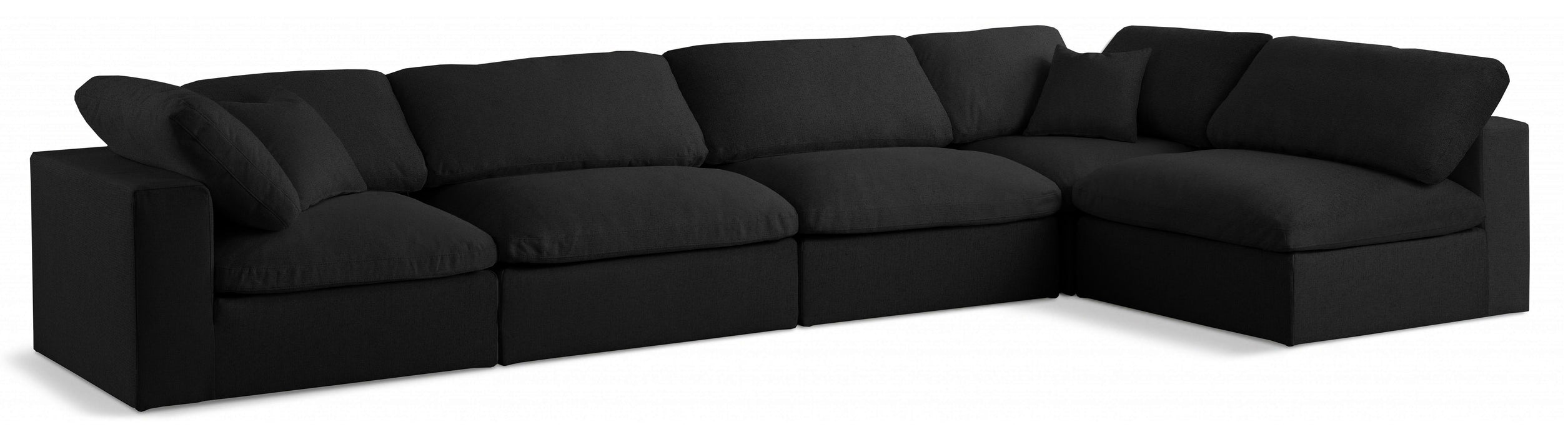 Serene Black Linen Fabric Deluxe Cloud Modular Sectional - Just Furniture (PA) - Multi Location