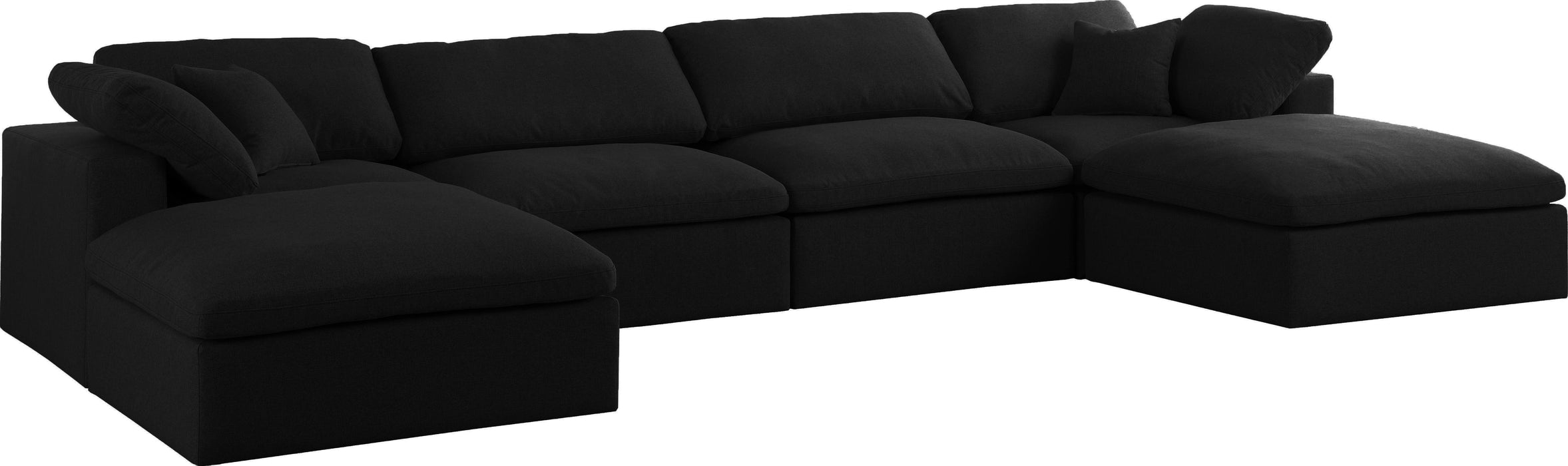 Serene Black Linen Fabric Deluxe Cloud Modular Sectional - Just Furniture (PA) - Multi Location