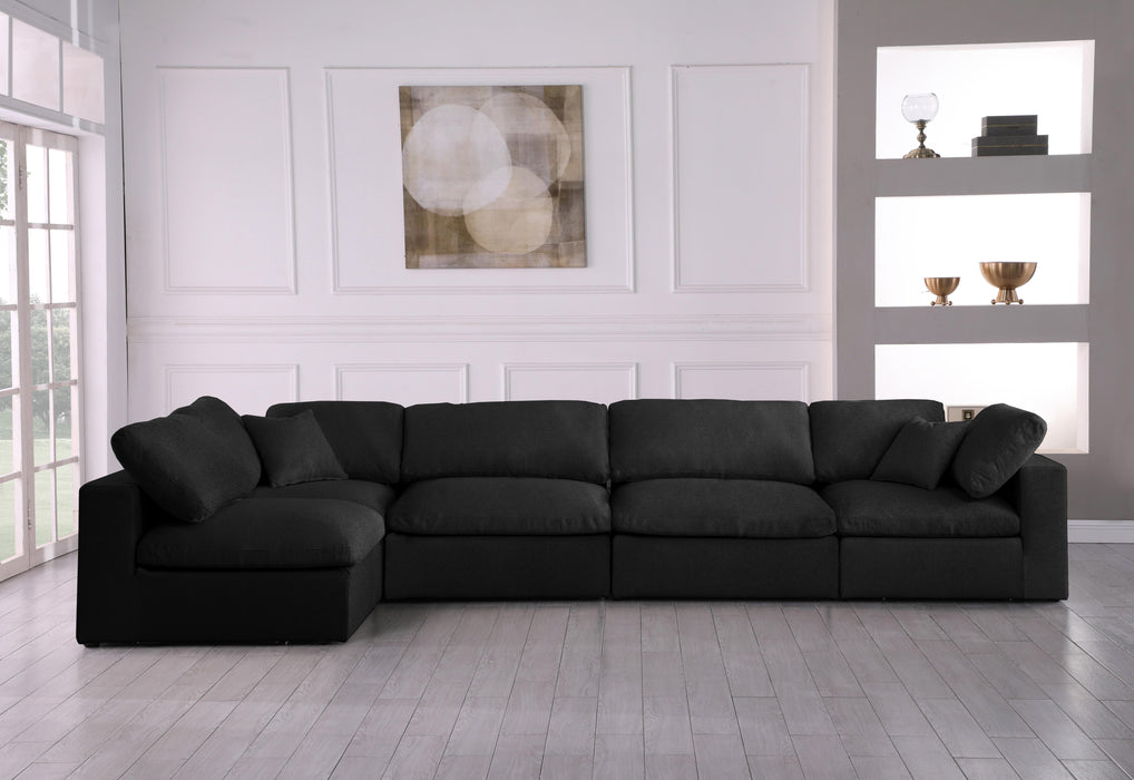 Serene Black Linen Fabric Deluxe Cloud Modular Sectional - Just Furniture (PA) - Multi Location