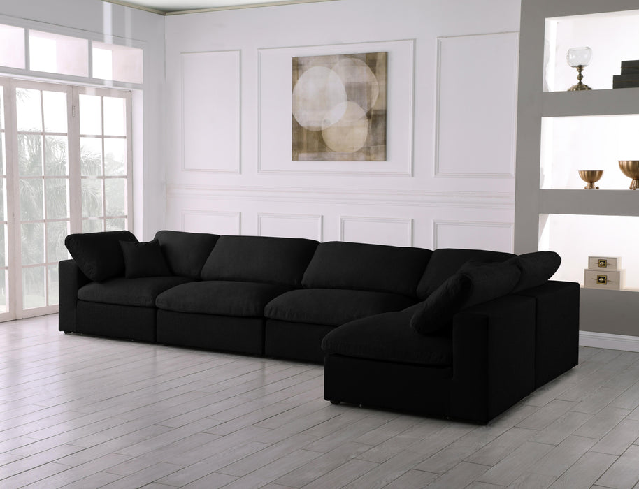 Serene Black Linen Fabric Deluxe Cloud Modular Sectional - Just Furniture (PA) - Multi Location