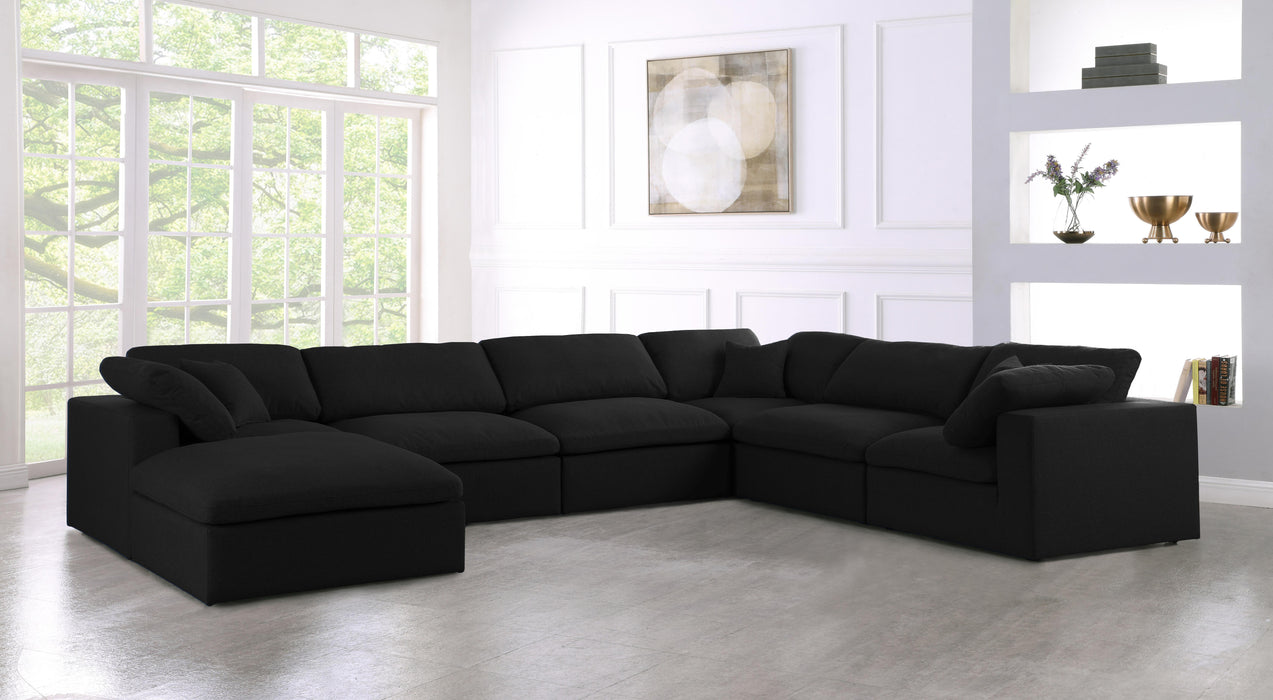 Serene Black Linen Fabric Deluxe Cloud Modular Sectional - Just Furniture (PA) - Multi Location