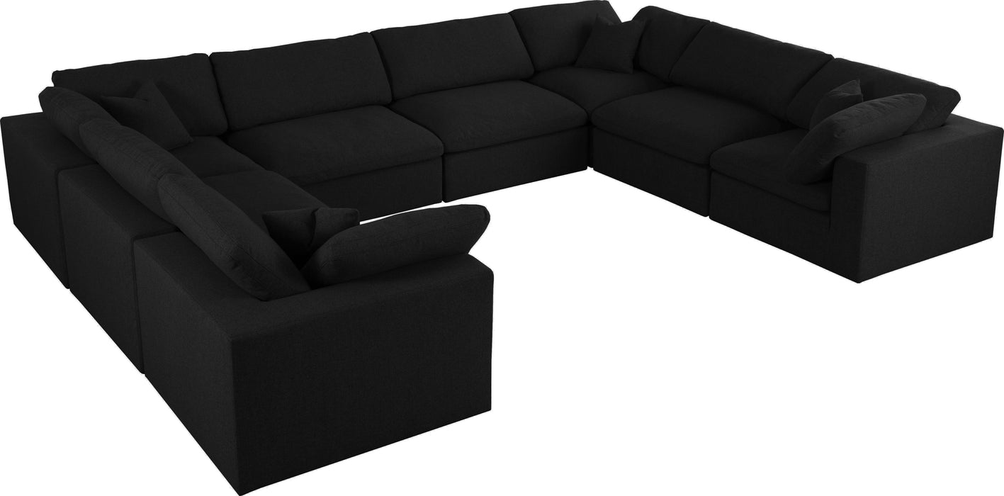 Serene Black Linen Fabric Deluxe Cloud Modular Sectional - Just Furniture (PA) - Multi Location