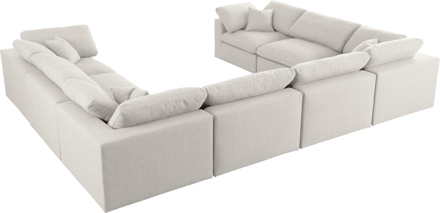 Serene Cream Linen Fabric Deluxe Cloud Modular Sectional - Just Furniture (PA) - Multi Location