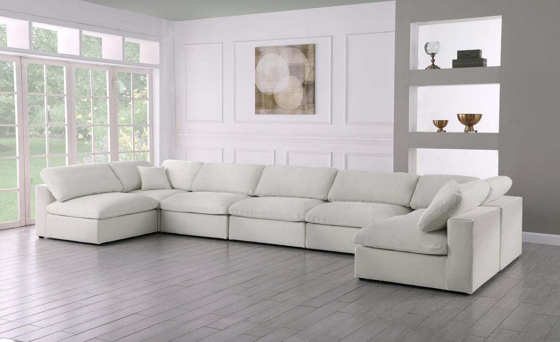 Serene Cream Linen Fabric Deluxe Cloud Modular Sectional - Just Furniture (PA) - Multi Location