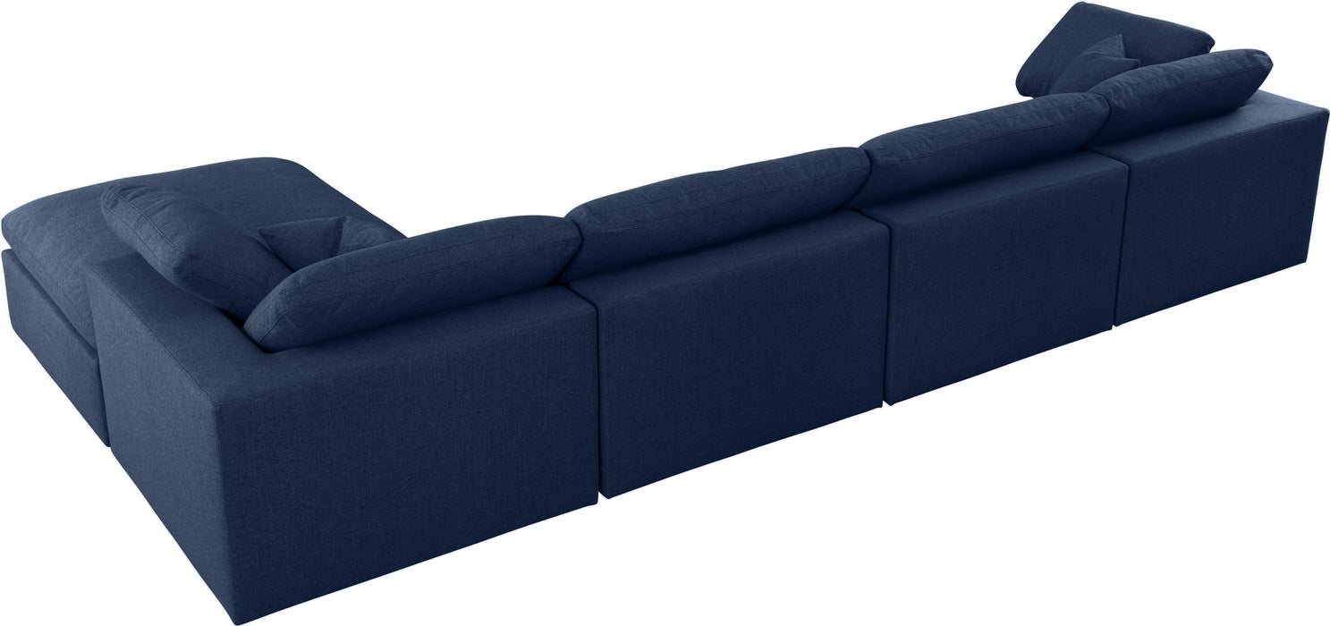 Serene Navy Linen Fabric Deluxe Cloud Modular Sectional - Just Furniture (PA) - Multi Location