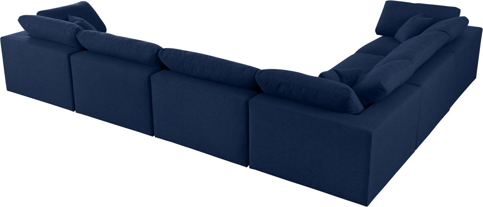 Serene Navy Linen Fabric Deluxe Cloud Modular Sectional - Just Furniture (PA) - Multi Location