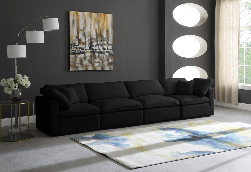 Plush Black Velvet Standard Cloud Modular Sofa - Just Furniture (PA) - Multi Location