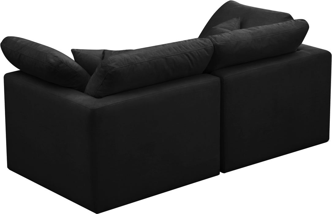 Plush Black Velvet Standard Cloud Modular Sofa - Just Furniture (PA) - Multi Location