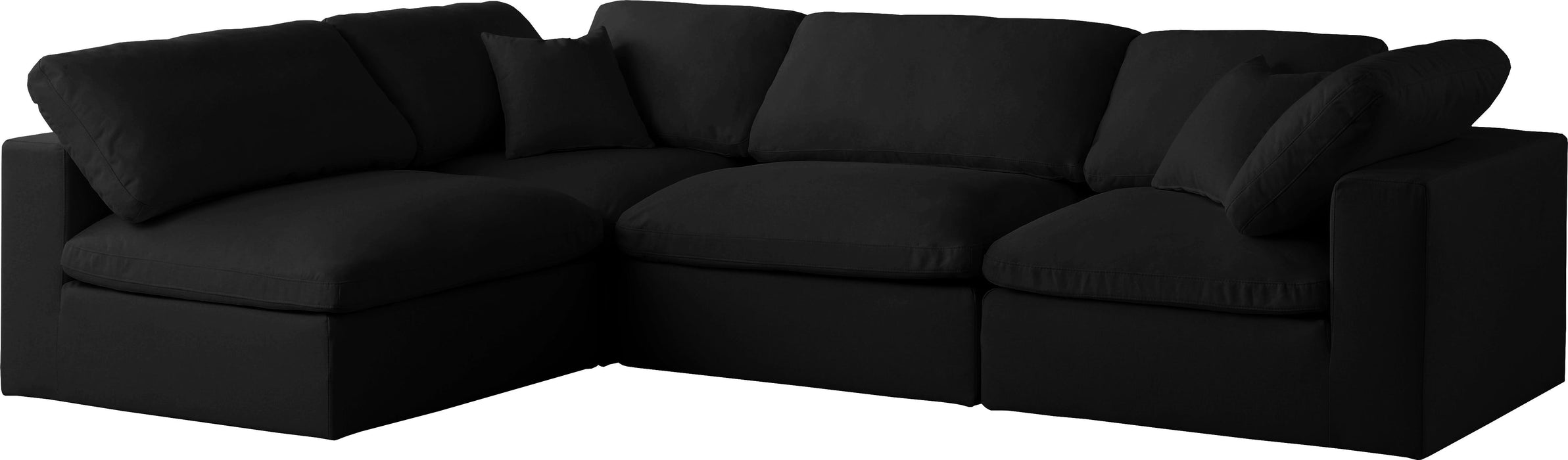 Plush Black Velvet Standard Cloud Modular Sectional - Just Furniture (PA) - Multi Location