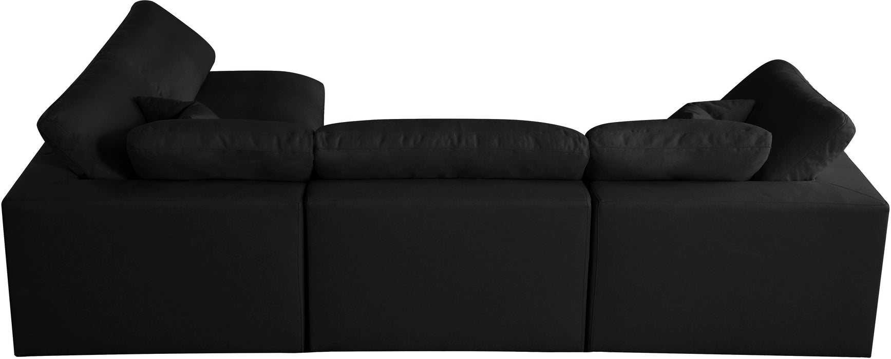 Plush Black Velvet Standard Cloud Modular Sectional - Just Furniture (PA) - Multi Location