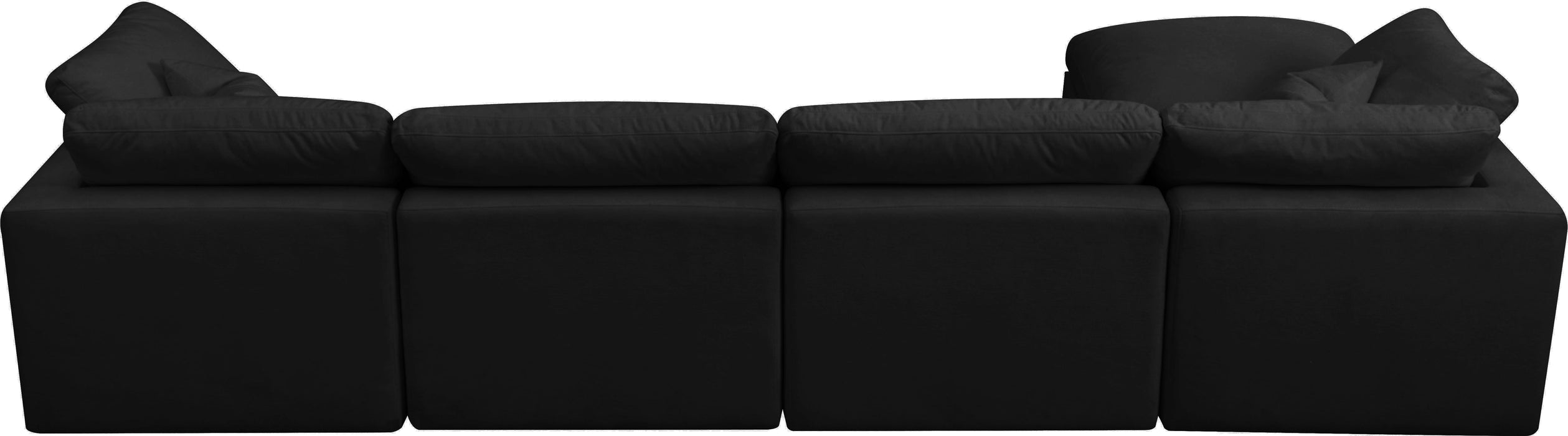 Plush Black Velvet Standard Cloud Modular Sectional - Just Furniture (PA) - Multi Location