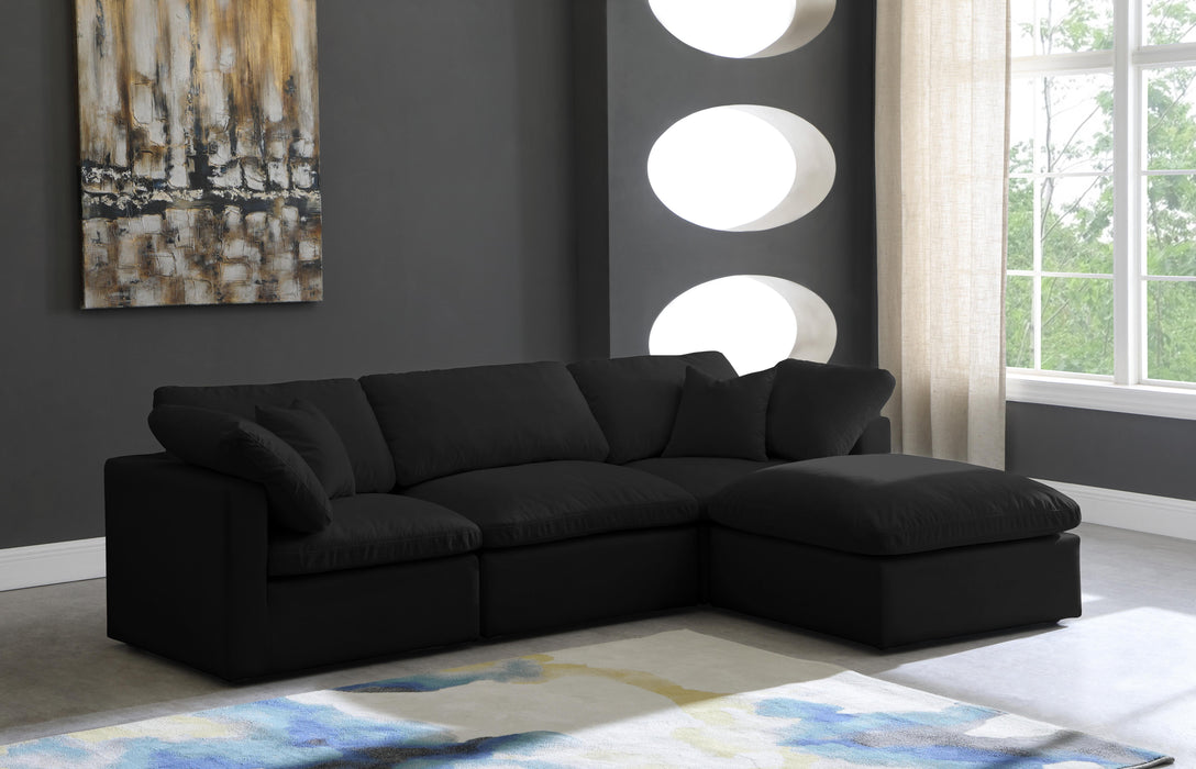 Plush Black Velvet Standard Cloud Modular Sectional - Just Furniture (PA) - Multi Location