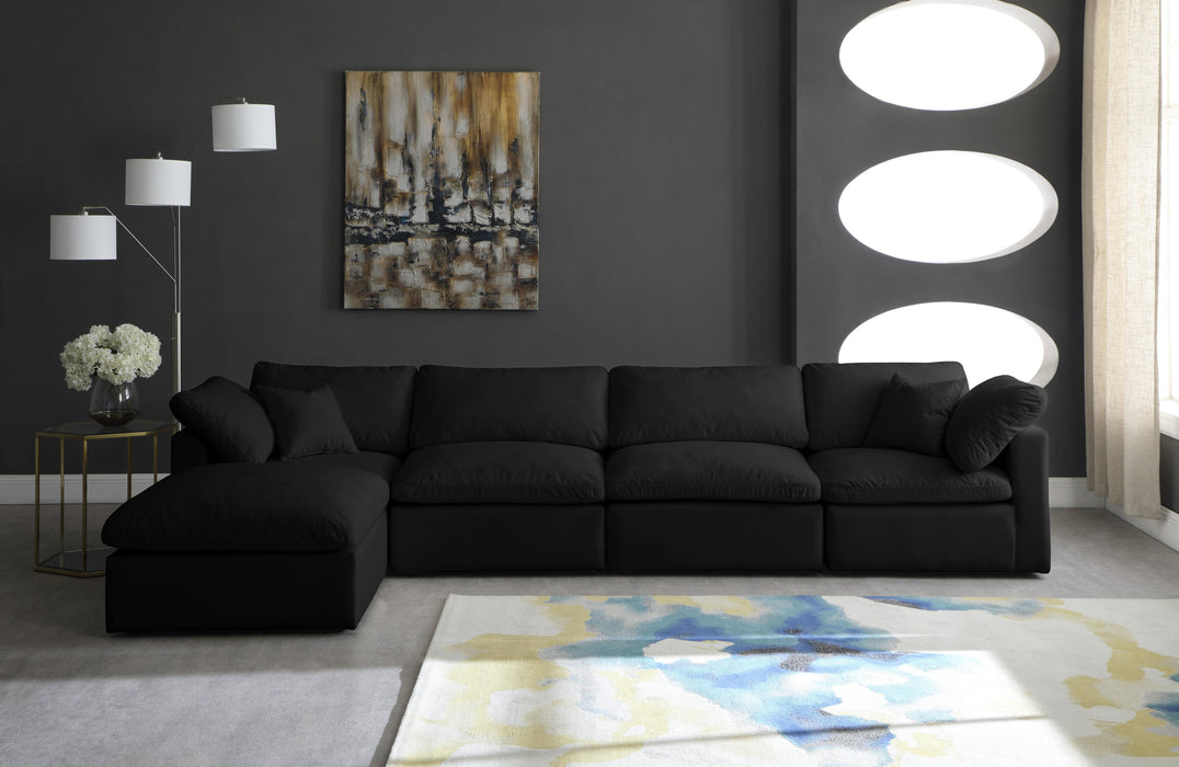 Plush Black Velvet Standard Cloud Modular Sectional - Just Furniture (PA) - Multi Location