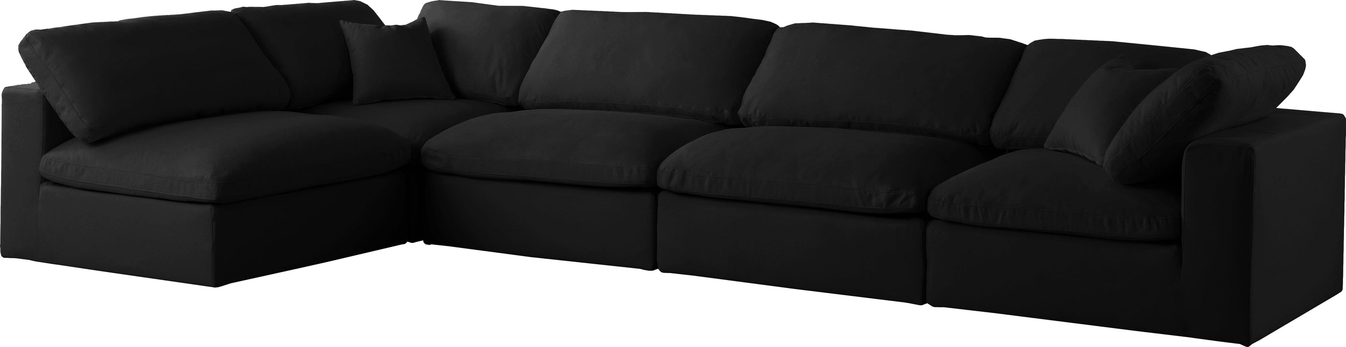 Plush Black Velvet Standard Cloud Modular Sectional - Just Furniture (PA) - Multi Location