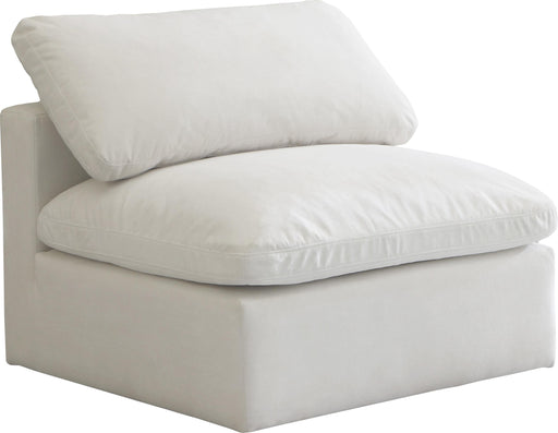 Plush Cream Velvet Standard Cloud Modular Armless Chair - Just Furniture (PA) - Multi Location