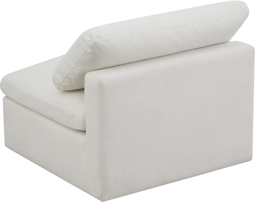Plush Cream Velvet Standard Cloud Modular Armless Chair - Just Furniture (PA) - Multi Location