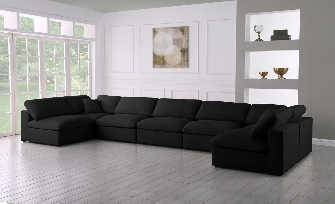 Plush Black Velvet Standard Cloud Modular Sectional - Just Furniture (PA) - Multi Location