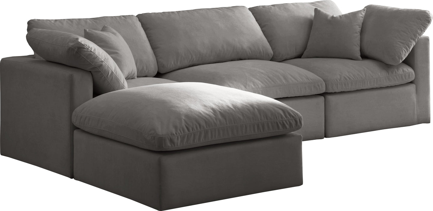 Plush Grey Velvet Standard Cloud Modular Sectional - Just Furniture (PA) - Multi Location