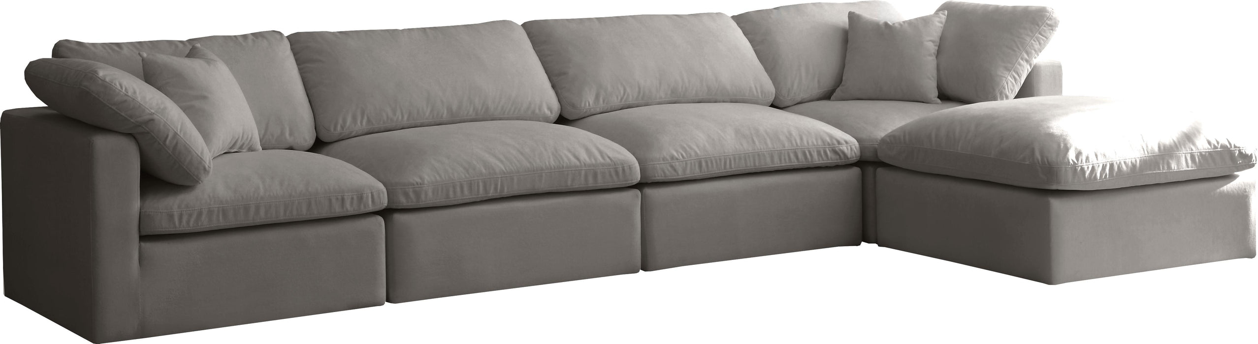 Plush Grey Velvet Standard Cloud Modular Sectional - Just Furniture (PA) - Multi Location