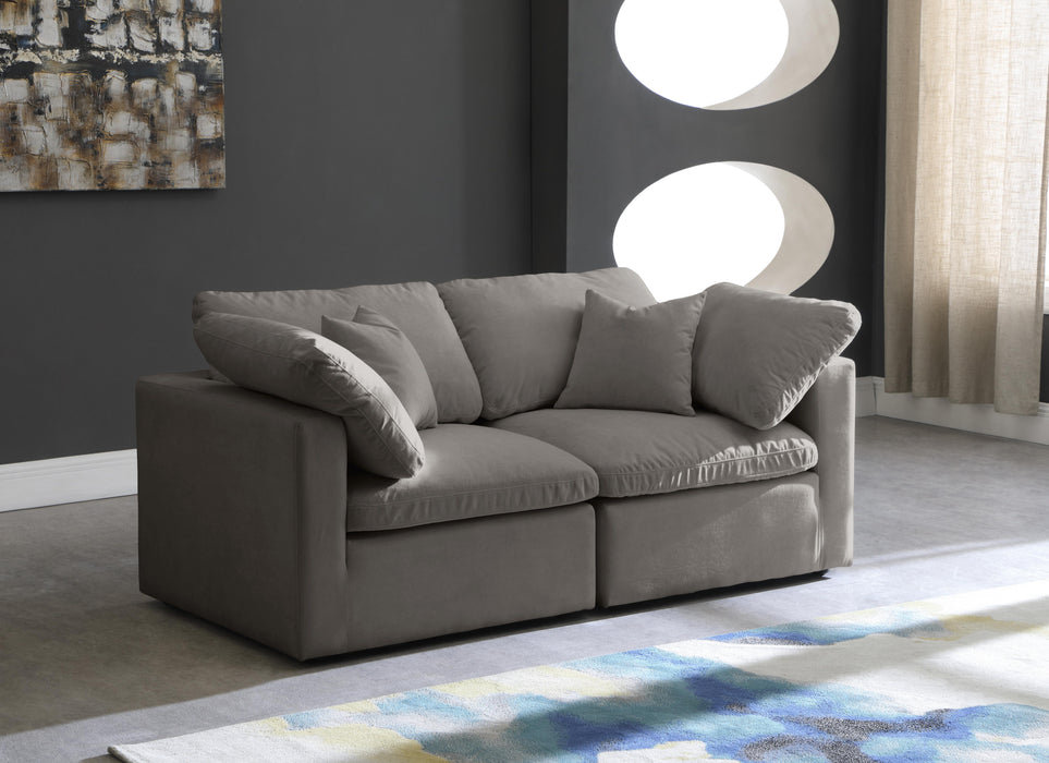 Plush Grey Velvet Standard Cloud Modular Sofa - Just Furniture (PA) - Multi Location