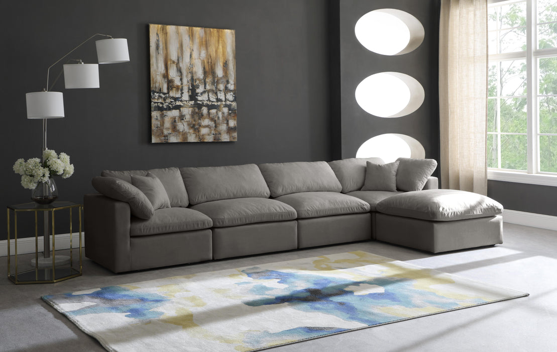 Plush Grey Velvet Standard Cloud Modular Sectional - Just Furniture (PA) - Multi Location