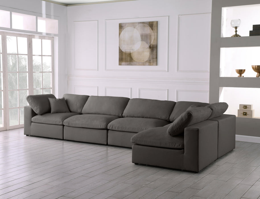 Plush Grey Velvet Standard Cloud Modular Sectional - Just Furniture (PA) - Multi Location