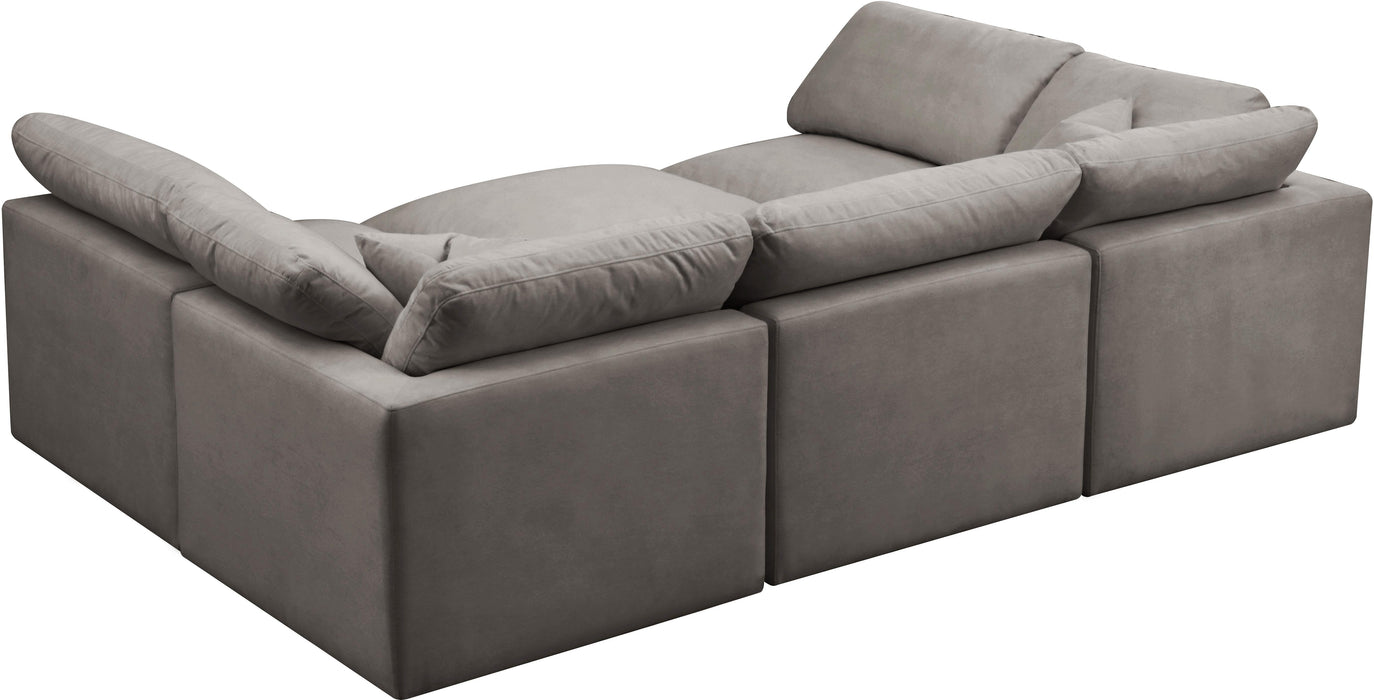 Plush Grey Velvet Standard Cloud Modular Sectional - Just Furniture (PA) - Multi Location