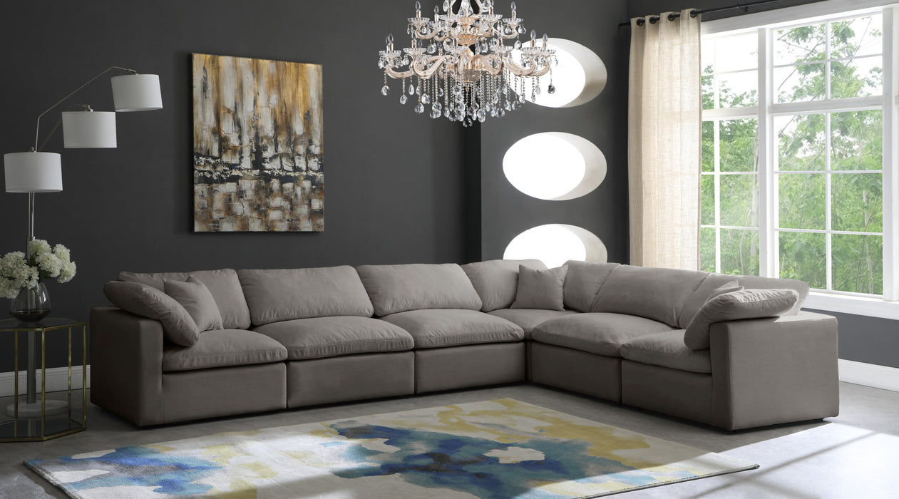 Plush Grey Velvet Standard Cloud Modular Sectional - Just Furniture (PA) - Multi Location