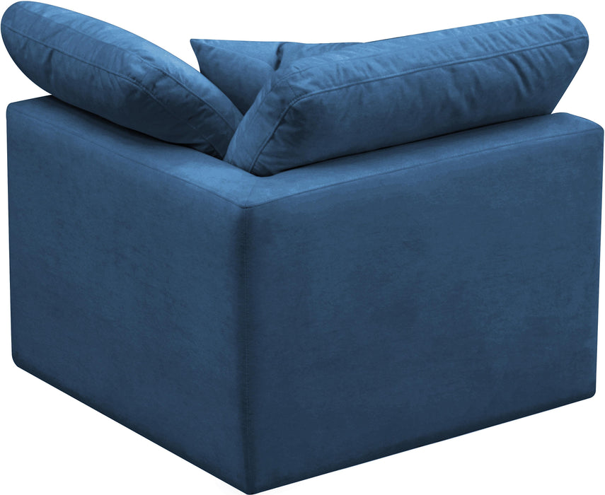 Plush Navy Velvet Standard Cloud Modular Corner Chair - Just Furniture (PA) - Multi Location