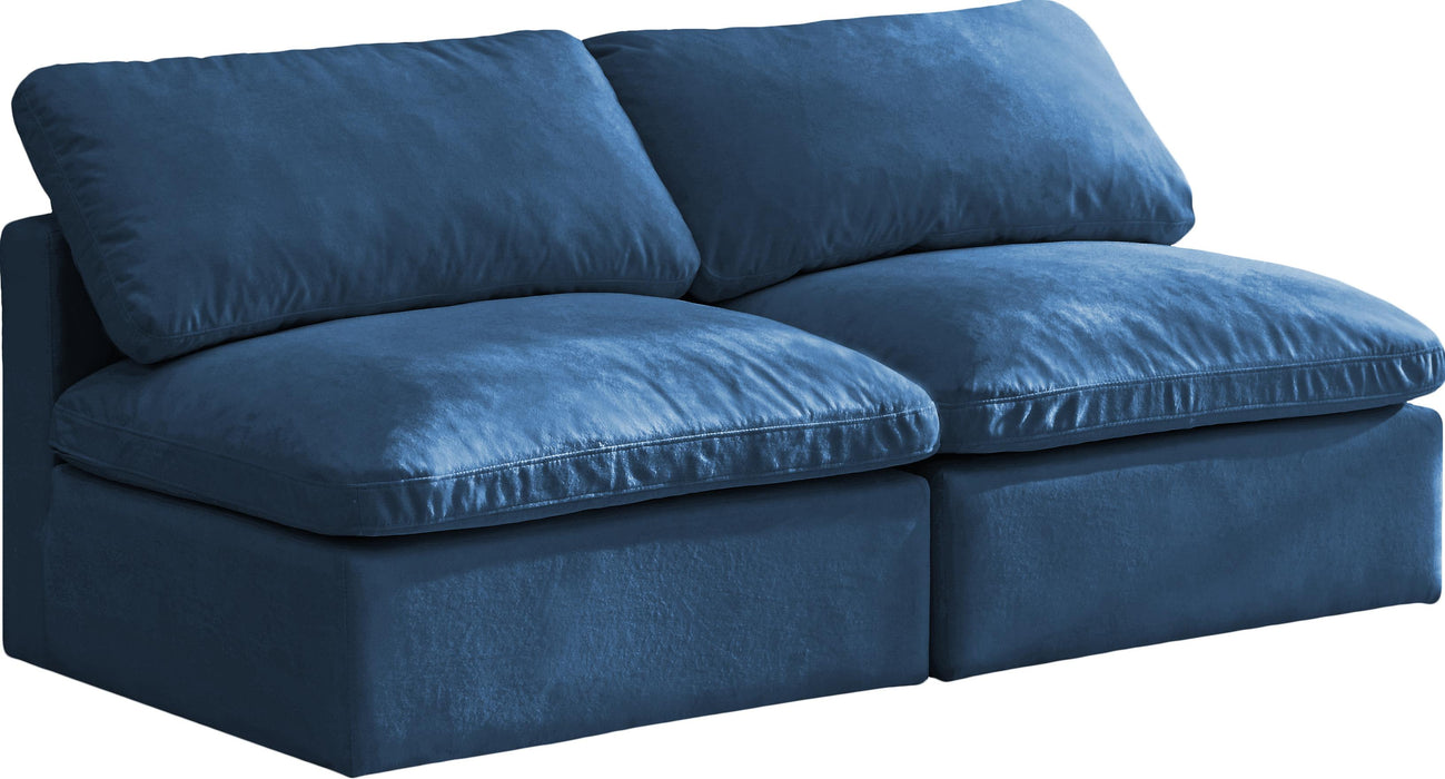 Plush Navy Velvet Standard Cloud Modular Sofa - Just Furniture (PA) - Multi Location