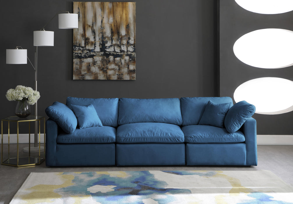 Plush Navy Velvet Standard Cloud Modular Sofa - Just Furniture (PA) - Multi Location