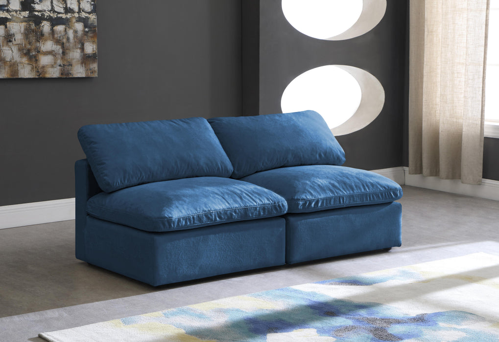 Plush Navy Velvet Standard Cloud Modular Sofa - Just Furniture (PA) - Multi Location