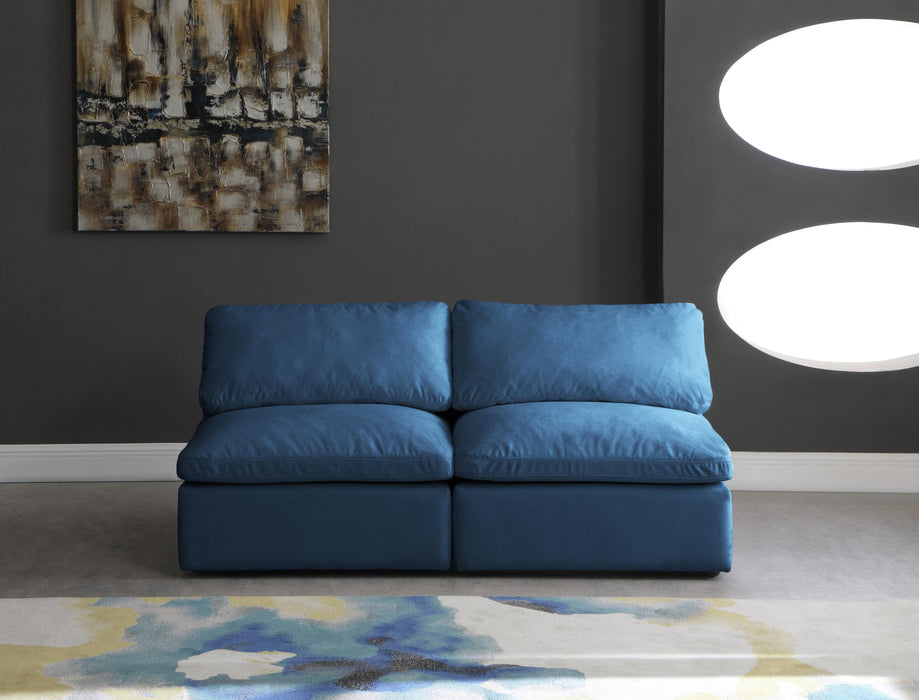 Plush Navy Velvet Standard Cloud Modular Sofa - Just Furniture (PA) - Multi Location