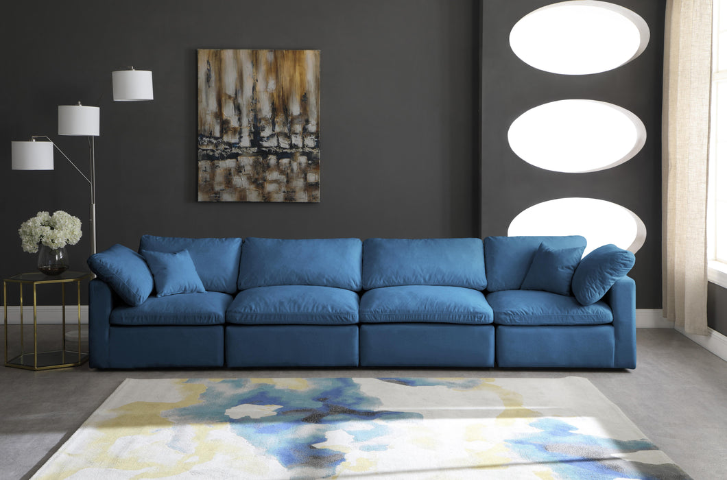 Plush Navy Velvet Standard Cloud Modular Sofa - Just Furniture (PA) - Multi Location
