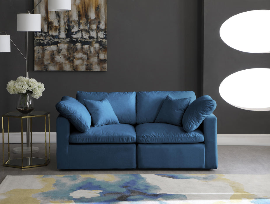 Plush Navy Velvet Standard Cloud Modular Sofa - Just Furniture (PA) - Multi Location