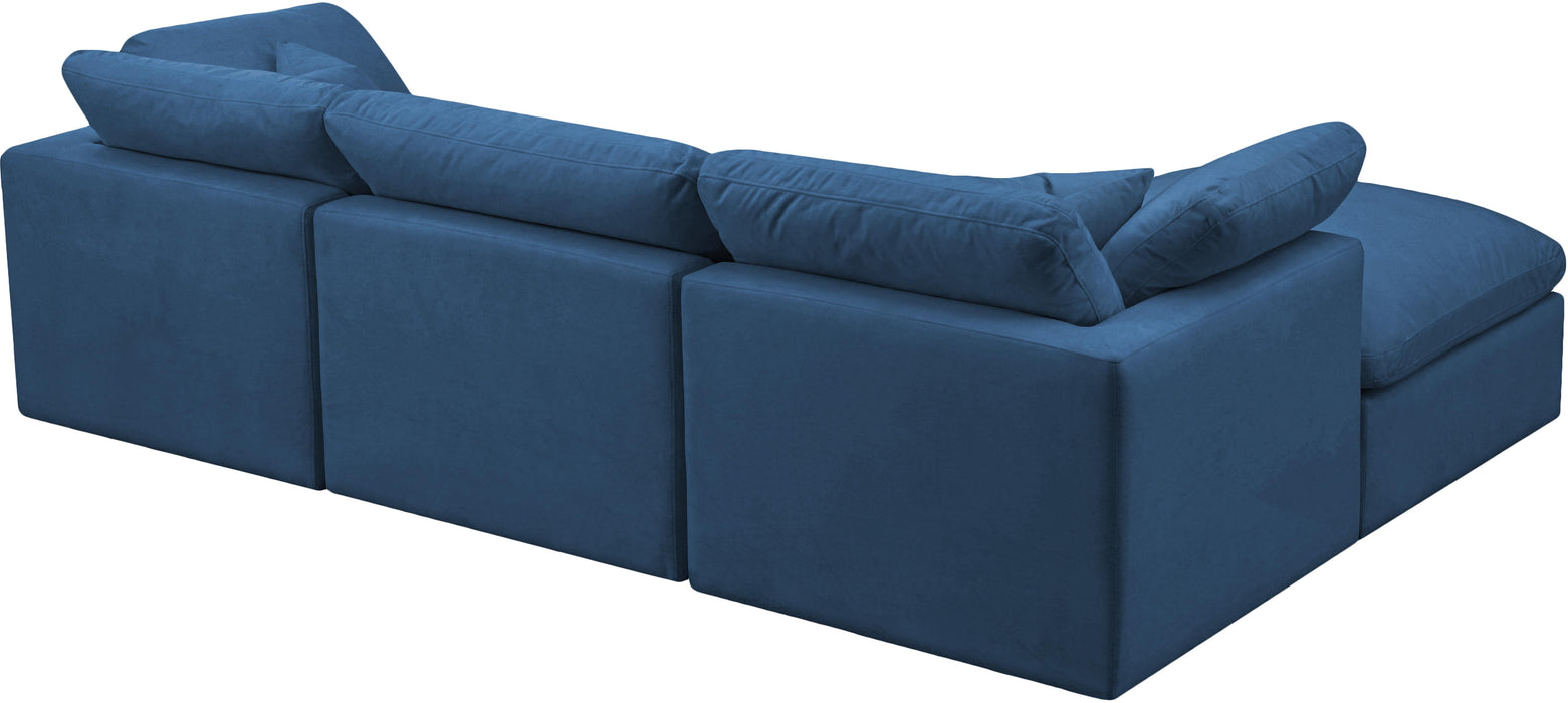 Plush Navy Velvet Standard Cloud Modular Sectional - Just Furniture (PA) - Multi Location