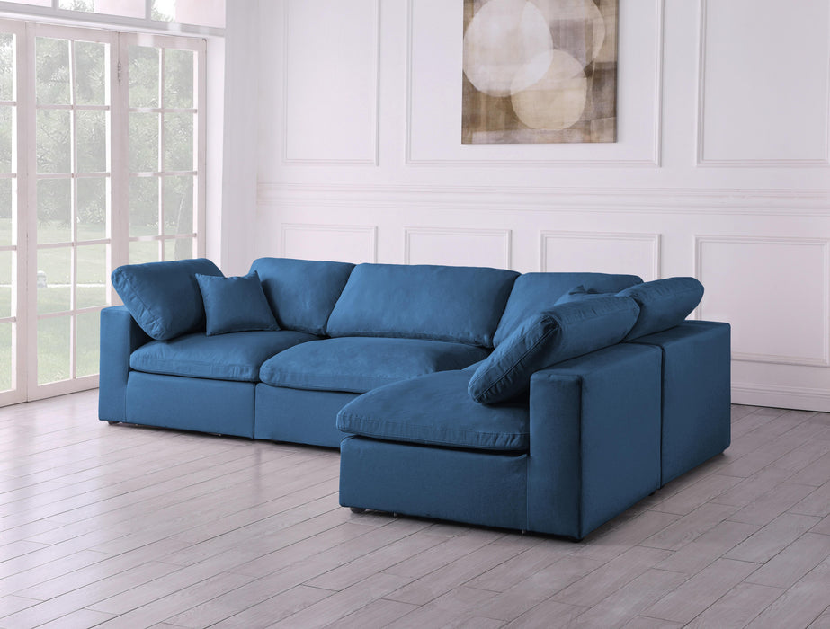 Plush Navy Velvet Standard Cloud Modular Sectional - Just Furniture (PA) - Multi Location