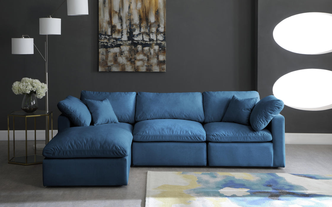Plush Navy Velvet Standard Cloud Modular Sectional - Just Furniture (PA) - Multi Location