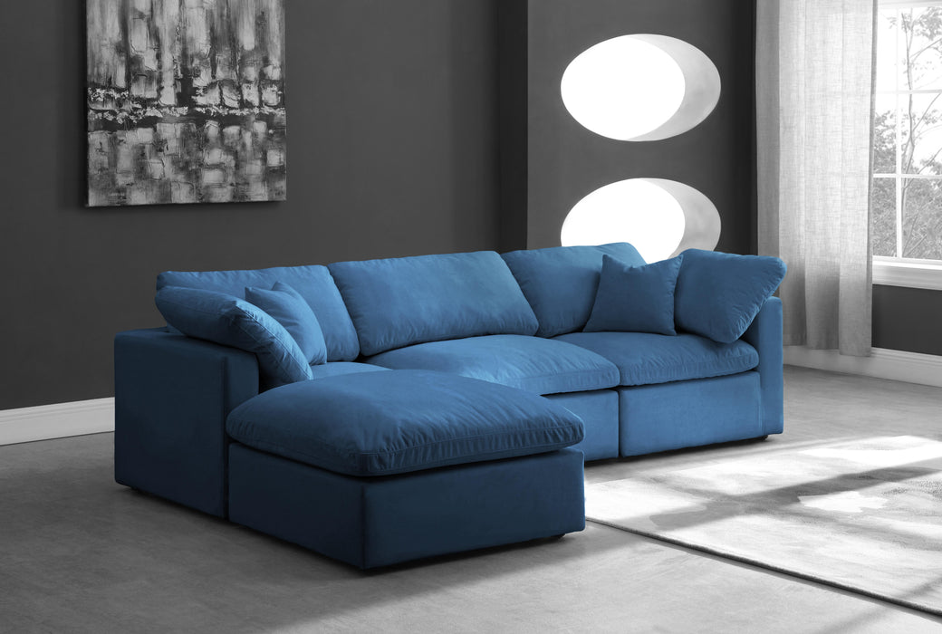 Plush Navy Velvet Standard Cloud Modular Sectional - Just Furniture (PA) - Multi Location